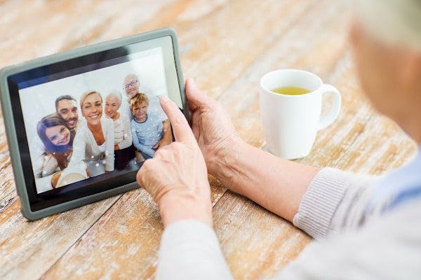 Woman Looking at Pictures on Online Media Storage